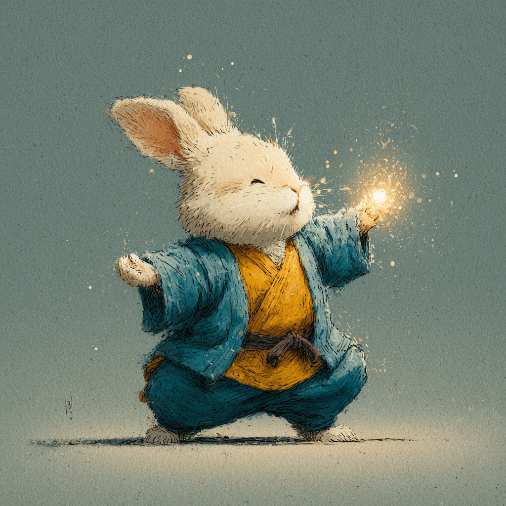 Acupuncture fire rabbit doing qigong