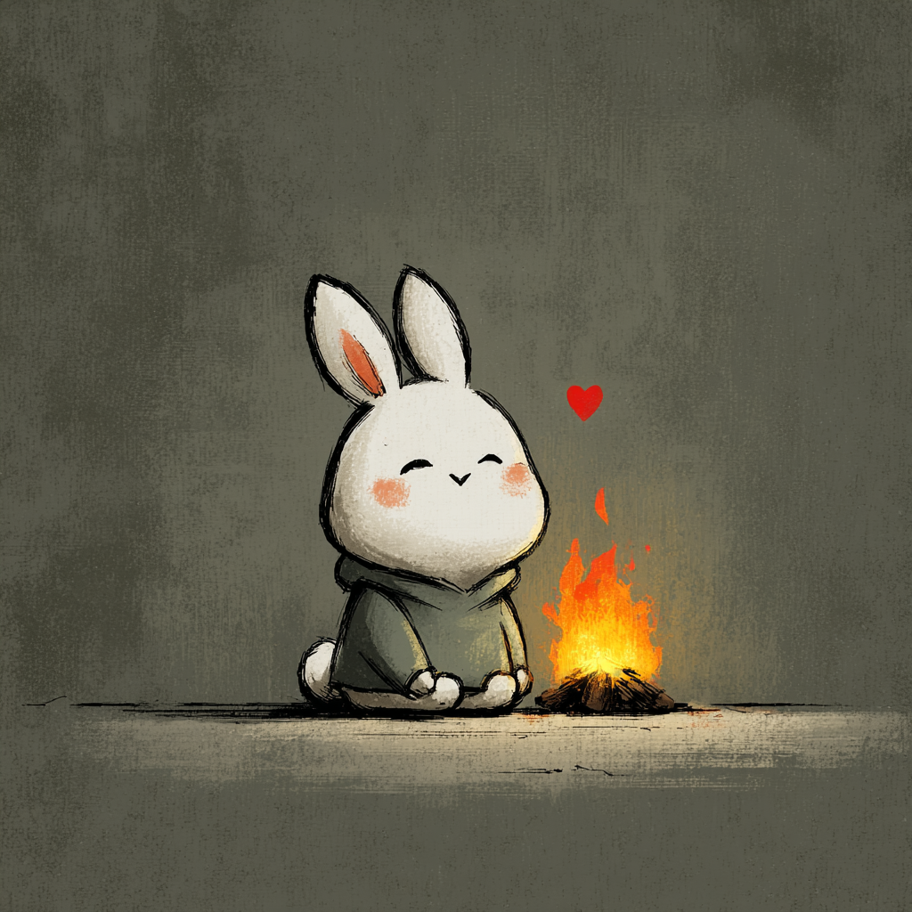 Curiousadept A Cute Fire Rabbit Experiencing Feelings Of Safety 5616d2b8 34bf 4461 A4c7 7135f7c36ef1